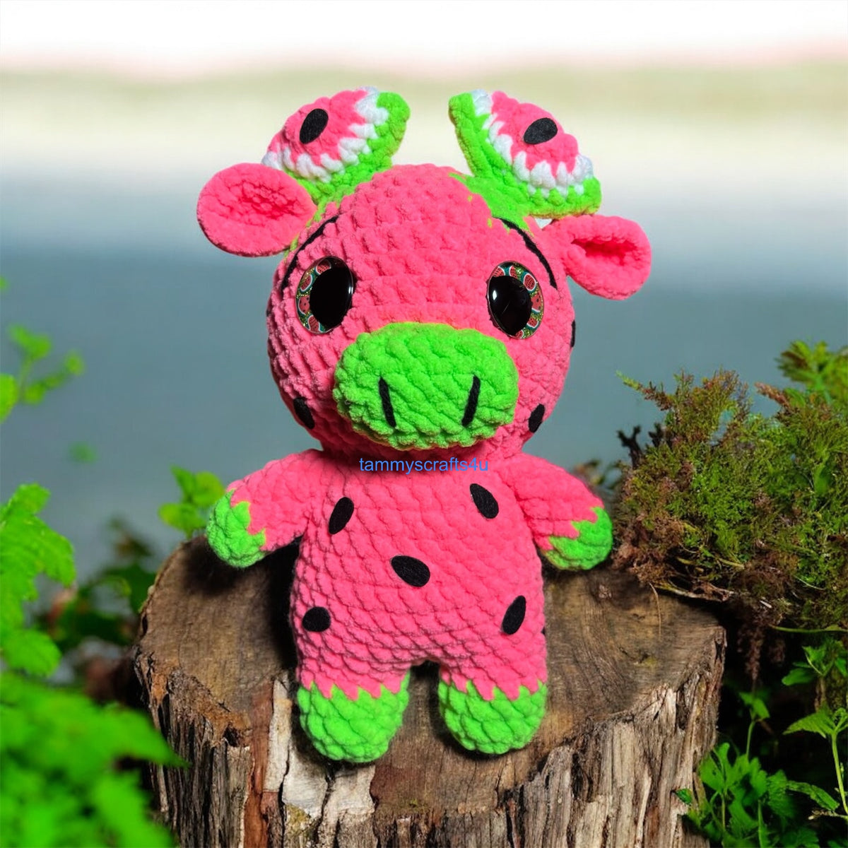 Crochet Cow-Watermelon-Handmade